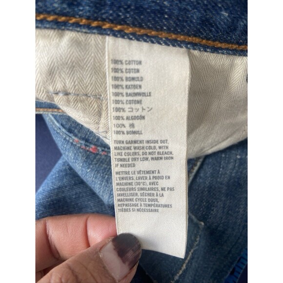 Abercrombie & Fitch Jeans 29 Patch Distressed Denim Raw Hem Mid Rise Boyfriend - Picture 10 of 12